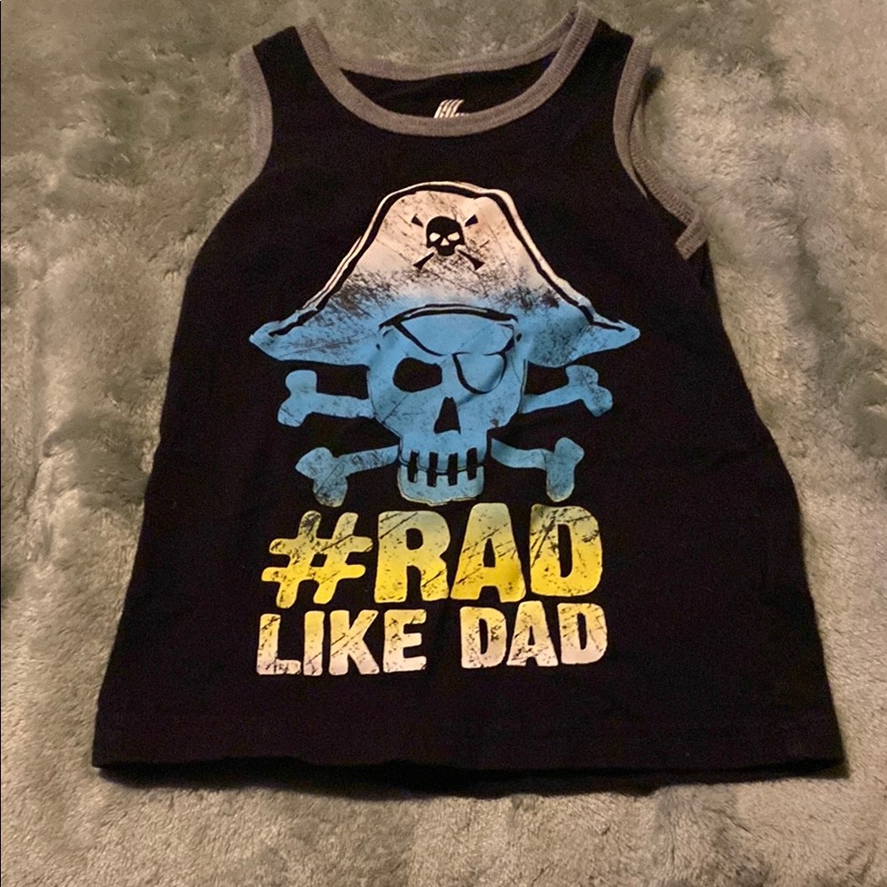 Pirate Skull Graphic Tank Top - Black